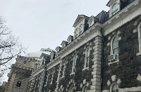 A Cornell University building is pictured in Ithaca, New York