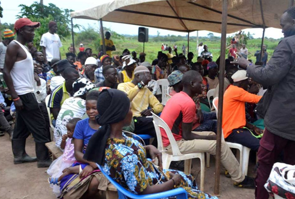 Members of Fangone Ghetto during the meeting with the Assistant Resident District Commissioner