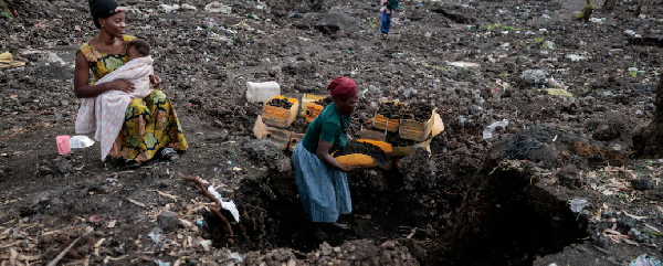 Internally displaced woman said they could not return home because it was destroyed