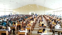 File photo of BECE students in an examination hall