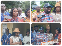 Collage of Namon SHTS headmistress, alumnus Mr Agyare and Mrs Dombo