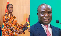 Newly appointed Deputy EC chair Emelia Afi Agenyo (L) Felix Kwakye Ofosu (R)