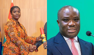 Newly appointed Deputy EC chair Emelia Afi Agenyo (L) Felix Kwakye Ofosu (R)
