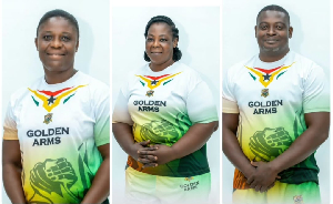 Ghana  Armwrestling silver medals winners at Delhi