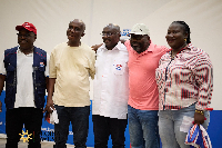 Trobu MP, Gloria Owusu (far-right) with Dr Mahamudu Bawumia (M)