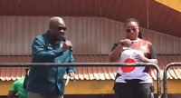 John Dramani Mahama (L) at the NDC rally held at the Kumasi Jubilee Park