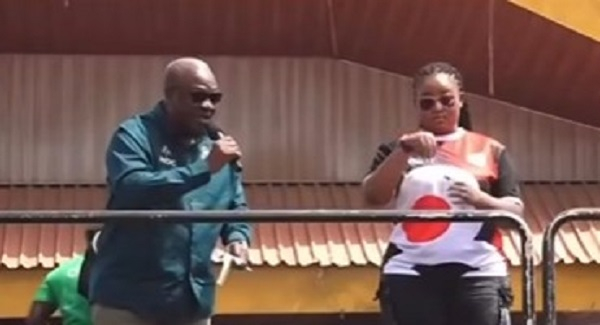 John Dramani Mahama (L) at the NDC rally held at the Kumasi Jubilee Park