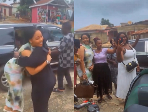 Odo Bronii receives warm welcome from Daddy Lumba’s sister Faustina
