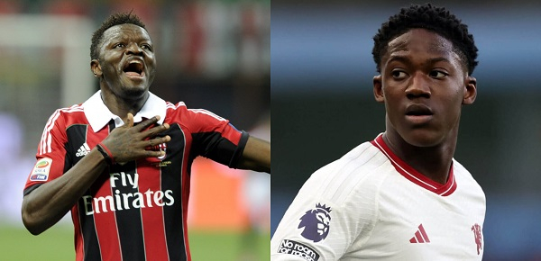 L-R Sulley Muntari and Kobbie Mainoo