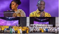 A file photo of  Dr Adelaide Siaw-Agyepong and some officials from the AAC