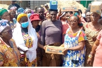 Frema Opare and some of the market women