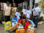 One of the families with their donations