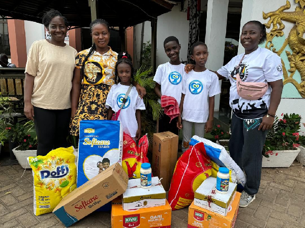 One of the families with their donations