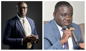 CEO of Ghana Shippers' Authority, Kwesi Baffour Sarpong and Transport Minister, Kwaku Ofori Asiamah