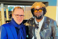 Prince Tagoe and Predrag Mijatović, Vice President for Sporting Affairs for Partizan Belgrade