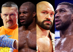 Oleksandr Usyk (L) has defeated all three British boxing giants back-to-back to retain world titles