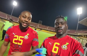 Black Stars players Antoine Semenyo (L) and Mohammed Salisu (R)