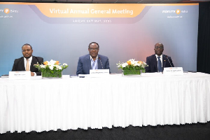 Board Chairman of Fidelity Bank, James Reynolds Baiden (Middle) during the AGM