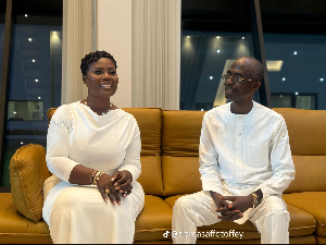 Dorcas Affo-Toffey(L) and Asiedu Nketiah(R) at the Despite Automobile Museum
