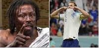 Kwaku Bonsam (L) has mocked Harry Kane (R) after the Black Stars game