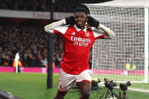 Nketiah replaced Leandro Trossard in the 72nd minute but was spotted in pain later in the game