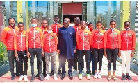 Dr Mahamudu Bawumia, Vice President of Ghana and some of the players