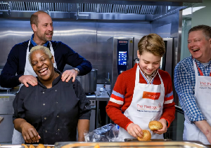 Prince William and his son George at The Passage, London on Tuesday