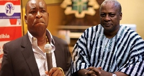Former President John Dramani Mahama (R) and Bernard Antwi-Boasiako (L)