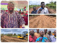 Collage of Mehame chiefs, residents, Mr Agyare and the