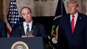 US Navy Secretary John Phelan and Donald Trump