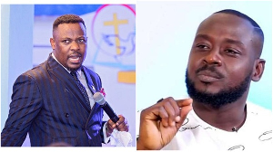A photo collage of Prophet Nigel Gaisie (L) and Nana Romeo (R)