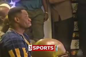 Asamoah Gyan looked on as his goals at the World Cup were replaced