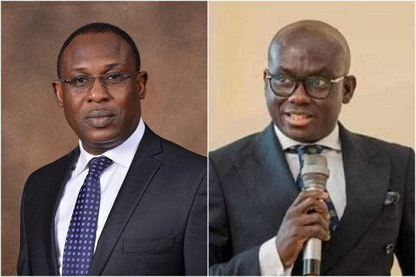 A photo collage of IMANI Veep Kofi Bentil (left) and former Attorney General Godfred Dame