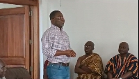 Charles Bissue paying courtesy call on Omanhene of Essikado Nana Kobina Nketsia IV