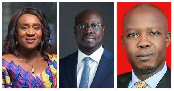 Abena Osei Asare (L) ,Dr Cassiel Ato Forson and Benard Ahiafor