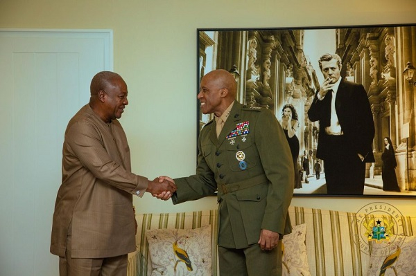 President John Mahama with General Michael E. Langley, Commander of USAFRICOM