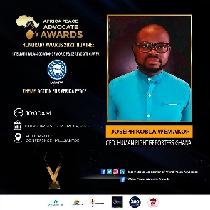 A nominee of the 2023 Africa Peace Advocate Award