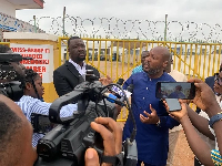 Board Chairman of the DVLA, George Spencer Quaye speaking with the media