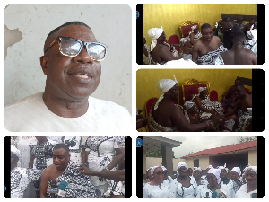Collage of the Asantehemaa and some Kejetia executives during the courtesy visit