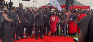 The New Patriotic Party (NPP) presenting the donation to Lumba's family