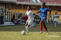 Doris Boaduwaa in action against Namibia