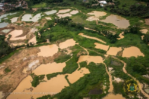 Screenshot of devastation caused by illegal mining in forest reserves. File photo.