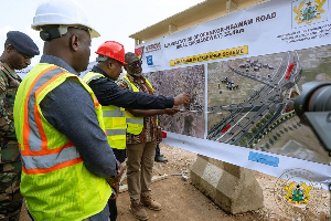 President John Dramani Mahama when he visited the site of the Nsawam-Ofankor Highway
