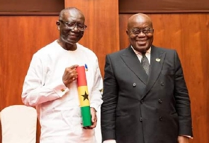 President Nana Addo Dankwa Akufo-Addo (right) with Ken Ofori-Atta (left)