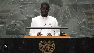Prez of Senegal Bassírou Diomaye Faye addresses the 79th session of the UN Gen.  Assembly
