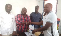 Ralph Agyapong presenting his nomination forms to constituency executives