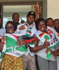 Dzifa Gomashie (left)  with some NDC supporters