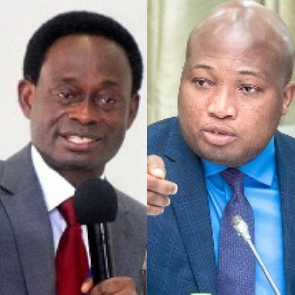 Apostle Prof. Opoku Onyinah (left), Samuel Okudzeto Ablakwa (right)