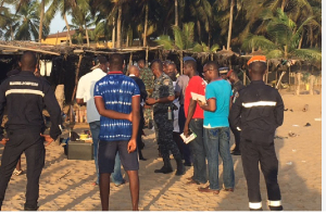 Security forces gathering around the scene were gunmen attacked people in Grand Bassam, on March 13