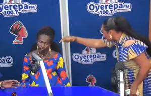 Photo of the two woman involved with the same man clash on live TV